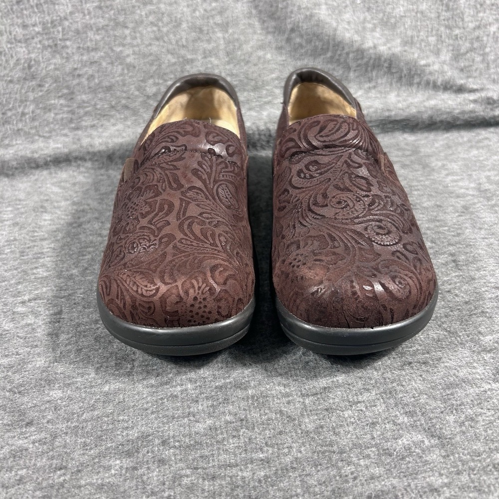 Alegria by PG Lite Shoes Womens 37 Keli Clog Tooled Brown Leather Casual KEL-433
